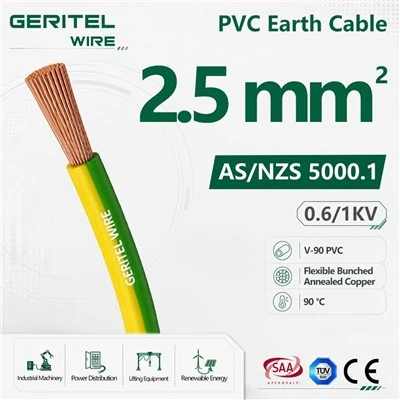 Câble de mise à la terre flexible de 2,5 mm, cuivre unipolaire 0,6/1 kV
